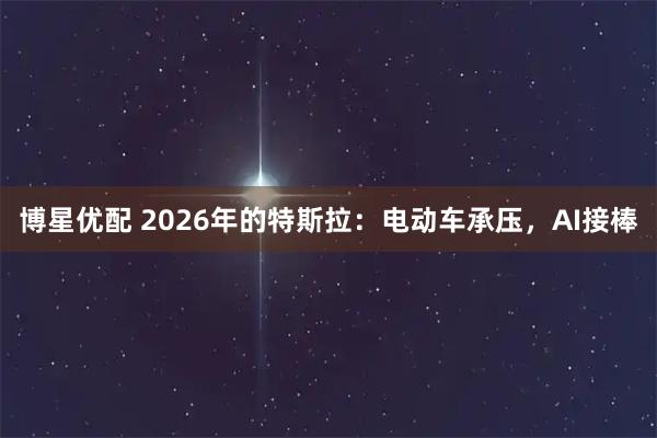 博星优配 2026年的特斯拉：电动车承压，AI接棒