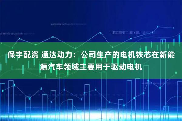 保宇配资 通达动力：公司生产的电机铁芯在新能源汽车领域主要用于驱动电机
